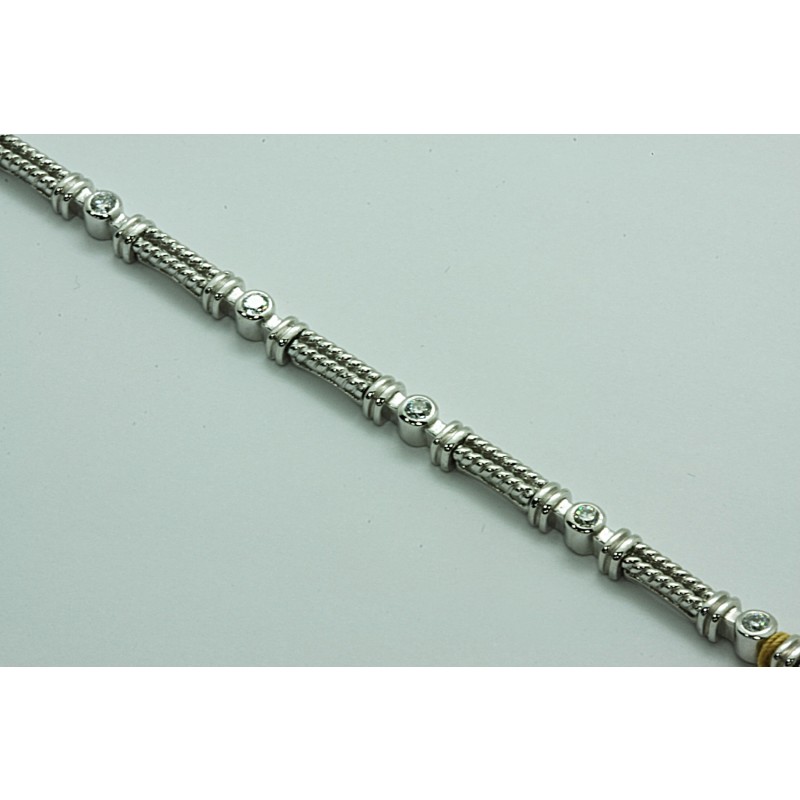 LADIES BRACELET 14K WG w/8-DIAMONDS@0.74CT