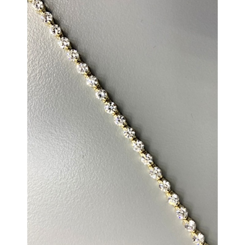 LADIES TENNIS BRACELET 14K YG WITH 43-DIAMONDS AT 4.12CT H/SI1 "SPECIAL ORDER"
