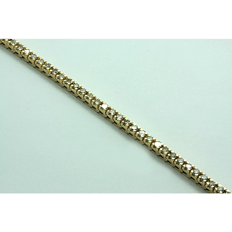 LADIES 14K YG TENNIS BRACELET w/50-DIAMONDS AT 4.90CT TOTAL WEIGHT