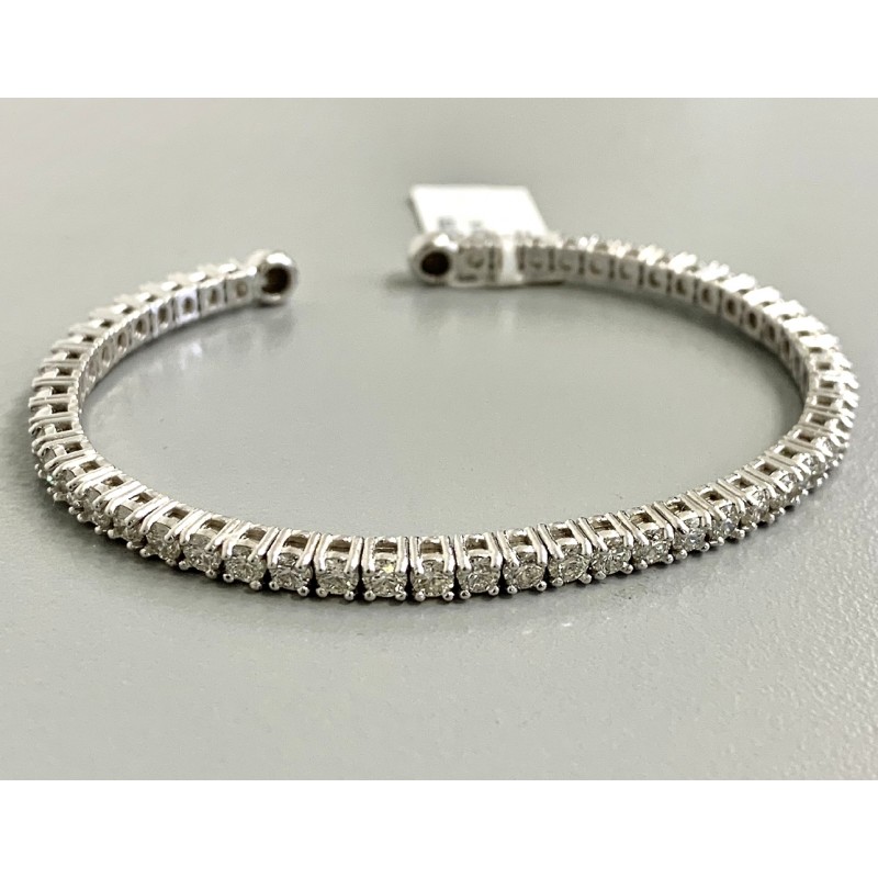 LADIES BANGLE BRACELET 14K WG w/0.88CT DIAMONDS G/SI3