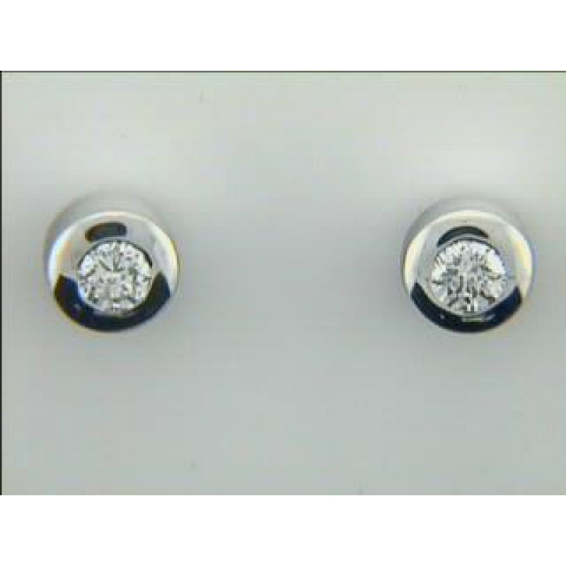 EARRING 14K WG  w/0.16CTS DIAMONDS 
