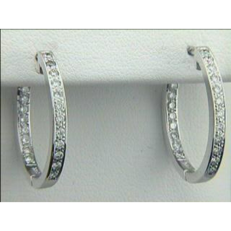 EARRING 14K YG w/0.50CT DIAMONDS HOOP