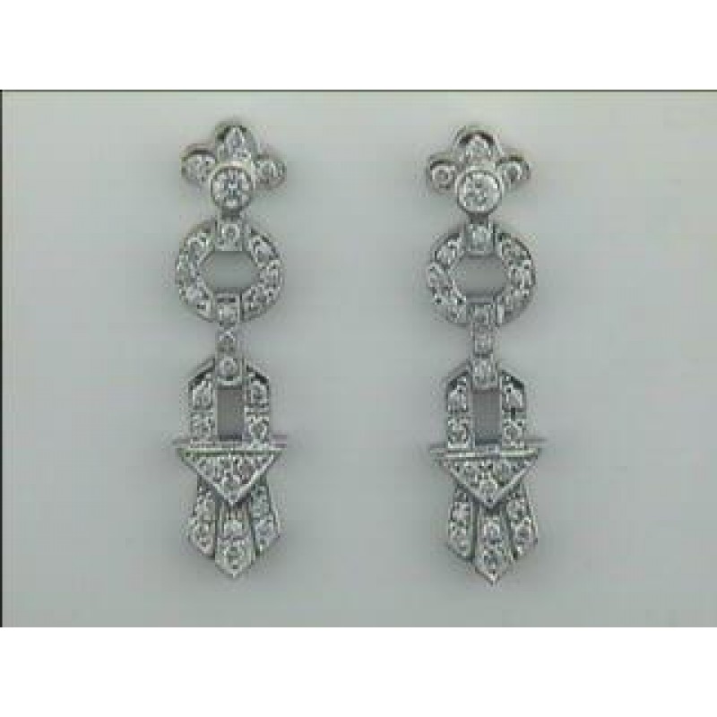 EARRING PLAT. w/0.43CTS DIAM'S 