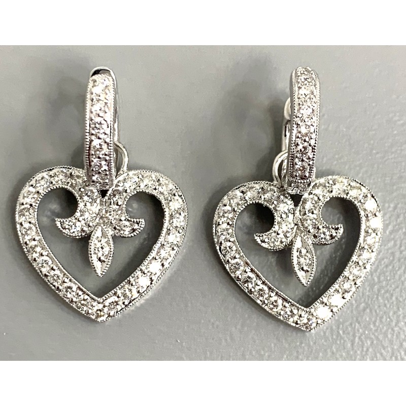 EARRINGS 18K WG w/1.10CT DIAMONDS