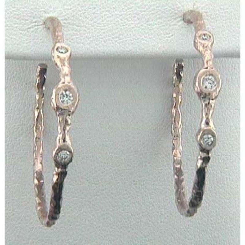 EARRING 14K PINK w/0.33CT DIAMOND HOOPS "SPECIAL ORDER"