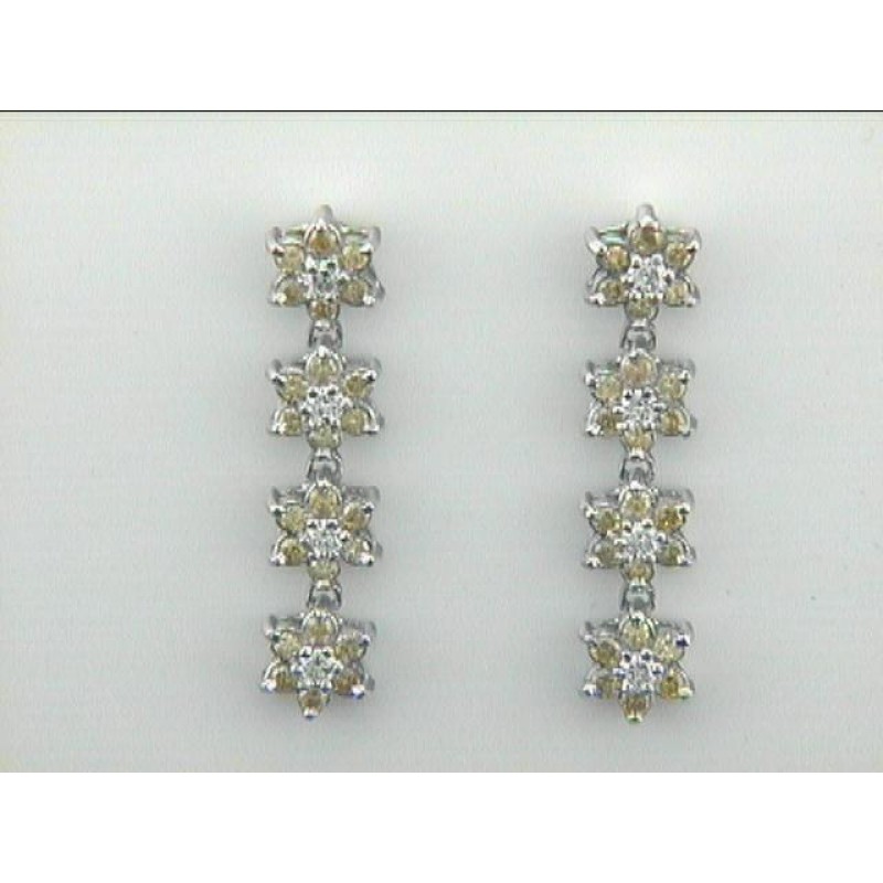 EARRING 18K w/0.64CT YELLOW+0.24CT DIAMONDS