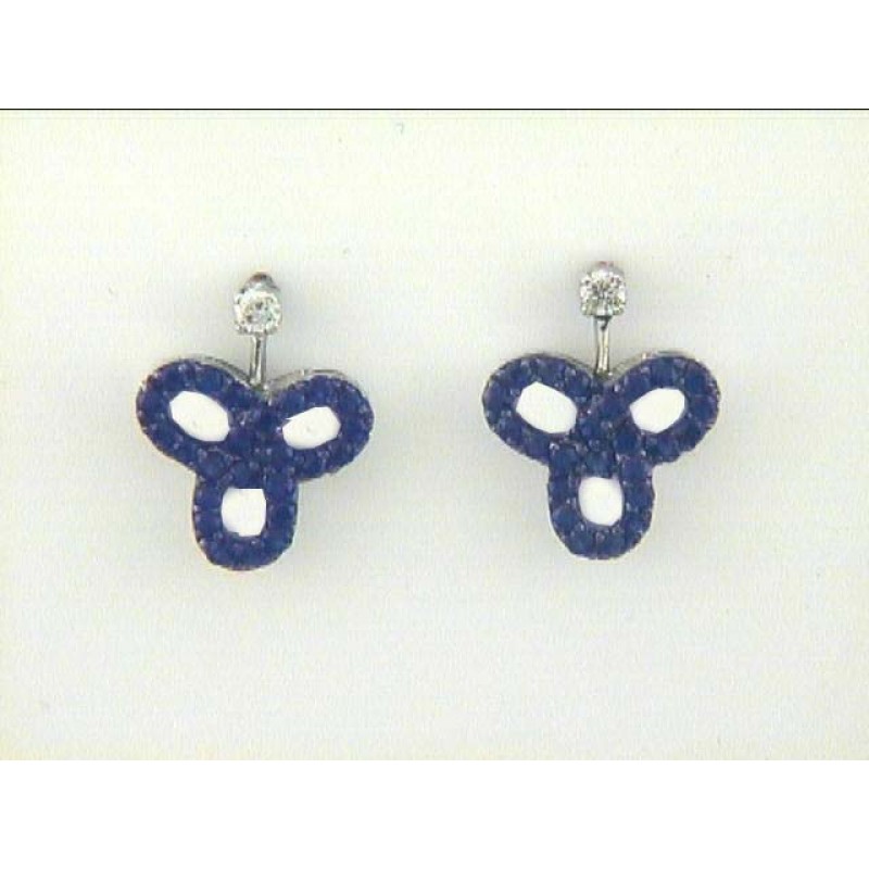 EARRING 18K WG w/0.64CT SAPPHIRE+0.04CT DIAMONDS