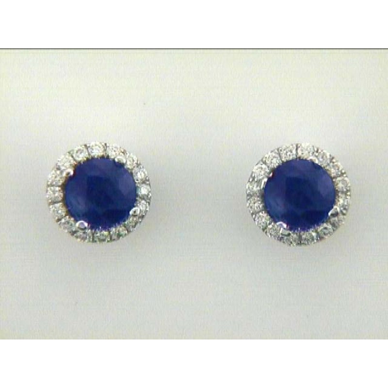 EARRING 14K w/1.62CT SAPPHIRE+ 0.25CT DIAMONDS "SPECIAL ORDER"