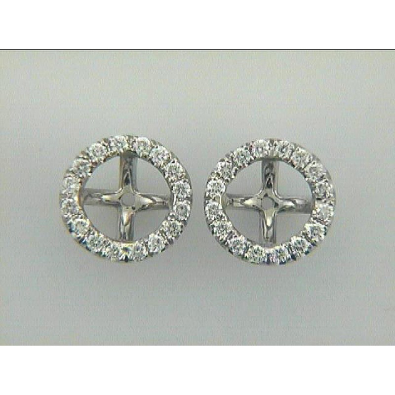 EARRING 14KWG  w/0.18CT DIAMOND JACKET FOR 3/4CT STUD "SPECIAL ORDER"