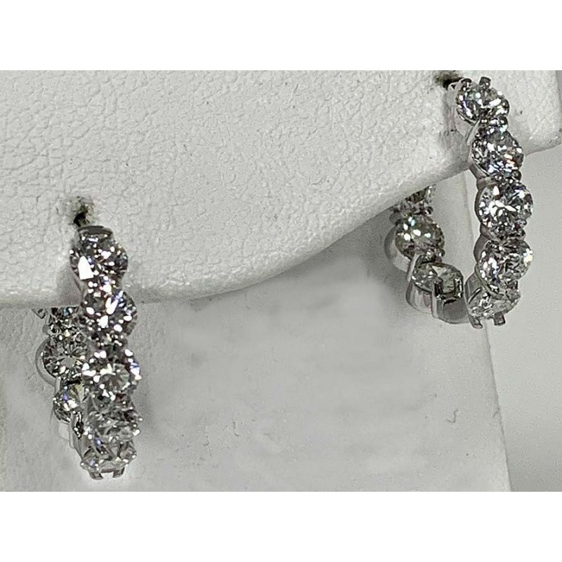 EARRING 14K w/2.99CT DIAMOND HOOP "SPECIAL ORDER"