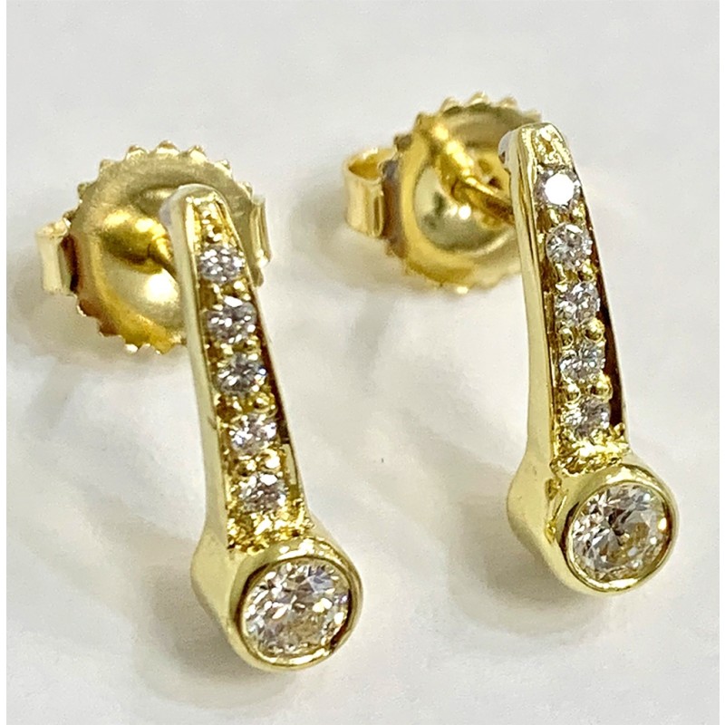 EARRINGS 18K Y.G w/0.55CT DIAMONDS