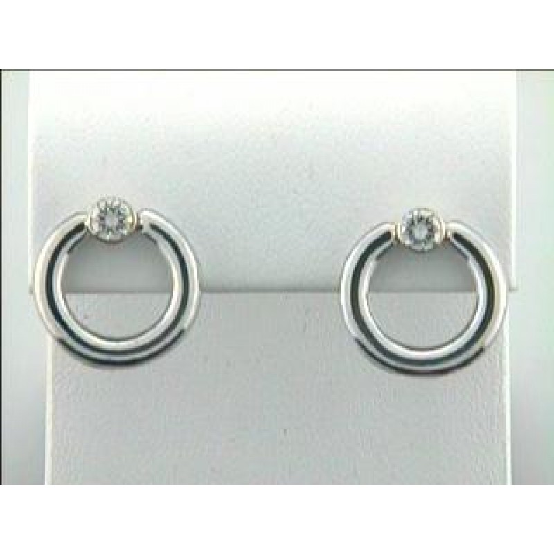 EARRING 18K  WG w/0.35CTS DIAMONDS DROP