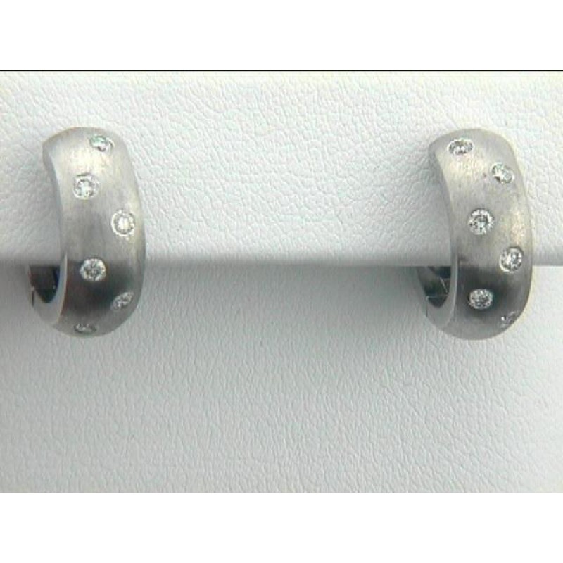 EARRING 14K w/0.31CTS DIAMONDS HUGGIES