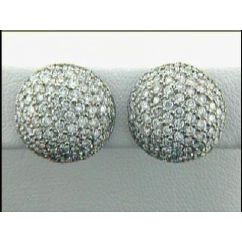 EARRING 18K  w/3.67CTS  DIAMONDS CLUSTER "SPECIAL ORDER"