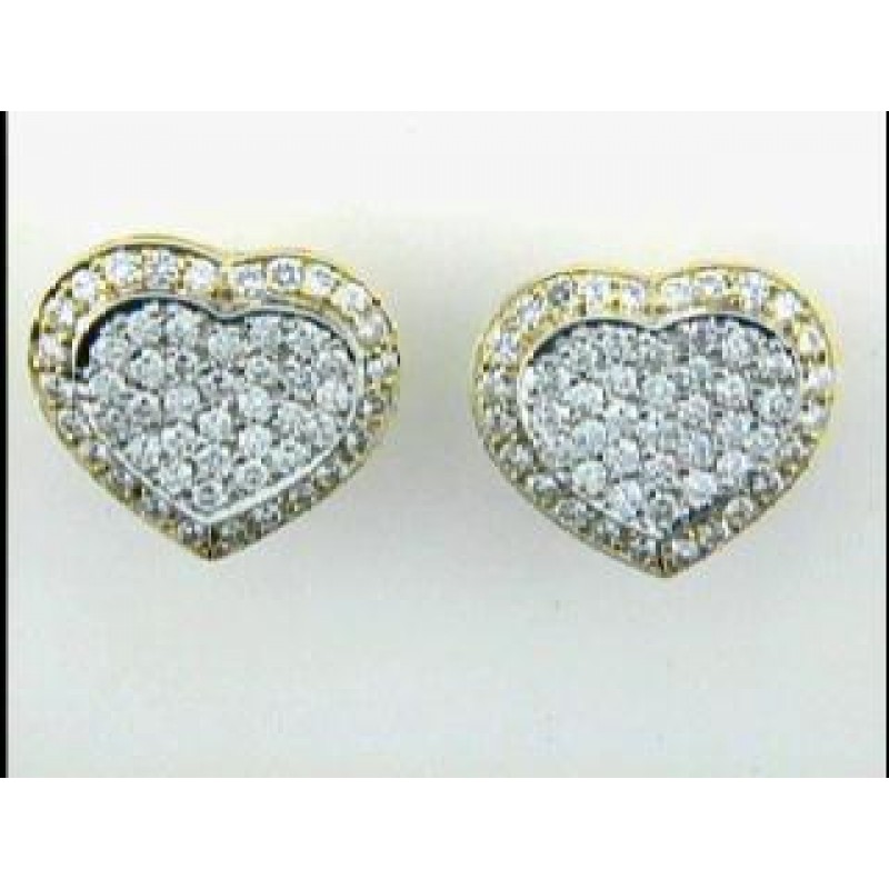 EARRING 18K  TWO TONE w/3.12CTS DIAMONDS 