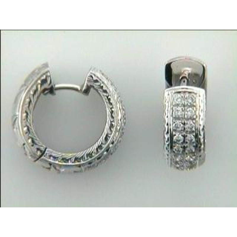EARRING  14K w/0.56CTS DIAMONDS HUGGIES
