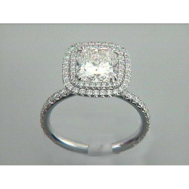 RING w/2.44CT J/SI1 CUSHION GIA DIAMOND