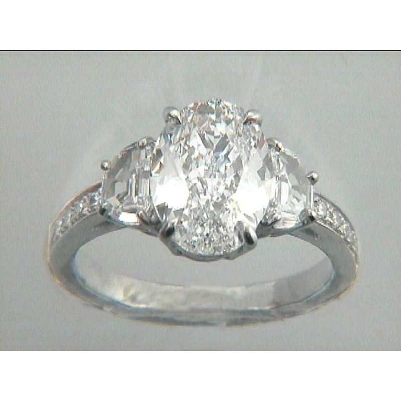 RING PLAT. w/0.79CT DIAMONDS (center not included)