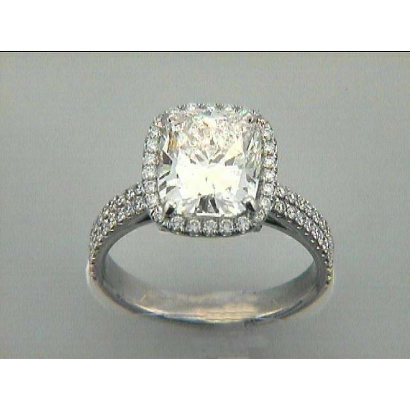 RING PLAT w/0.65CT DIAMONDS (center not included)