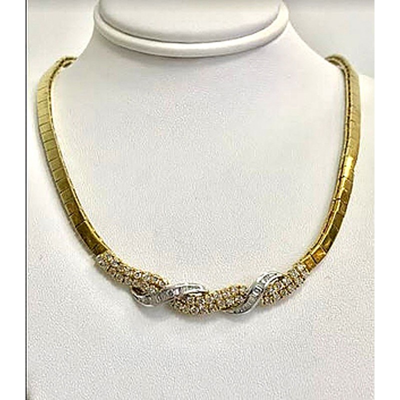 DIAMOND NECKLACE 18K w/2.79CT TOTAL WEIGHT 16" LONG