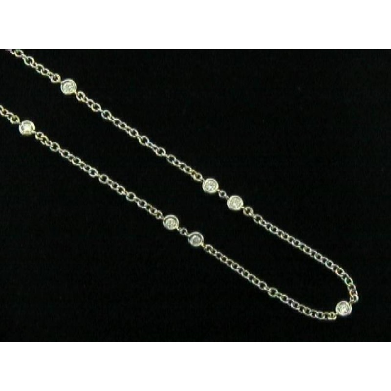NECKLACE 14K w/3.40CTS DIAMONDS BY THE YARD 57"