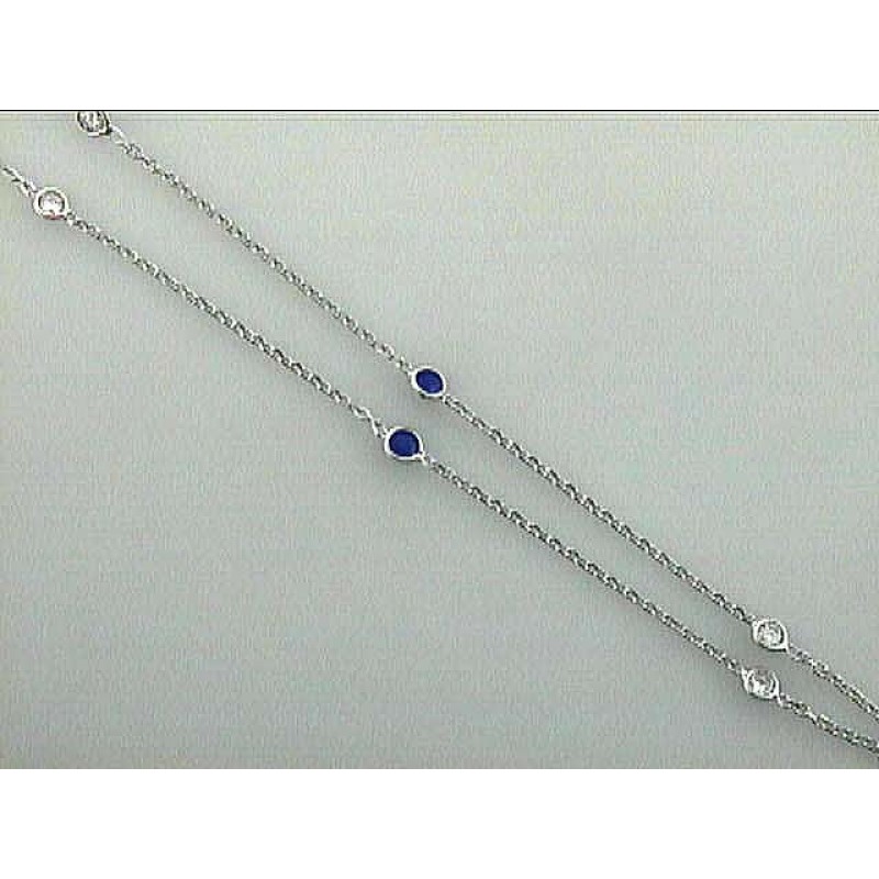 NECKLACE 14K w/0.36CT DIAMOND+0.64CT SAPH. DAYTIME