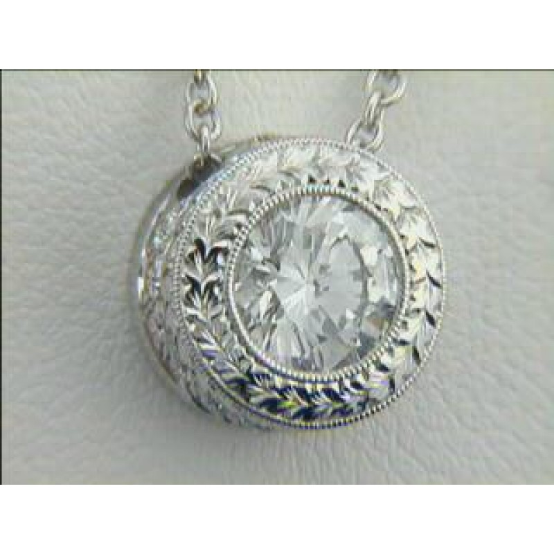 PENDANT 14K w/0.13CT DIAMONDS+ 1.22ct G/VS2 EGL