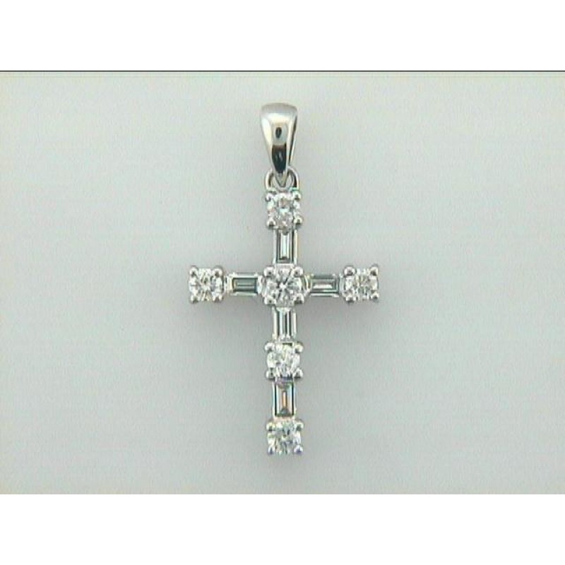PENDANT 14K w/0.41CTS DIAMONDS CROSS