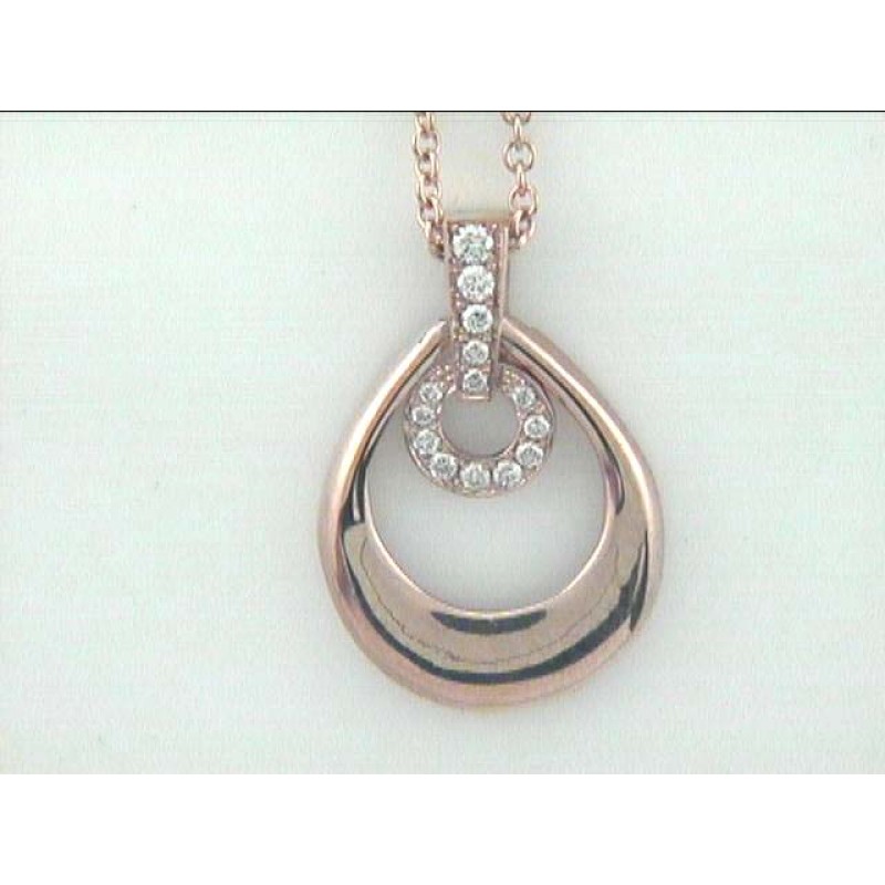 PENDANT 14K PINK w/0.14CT DIAMONDS