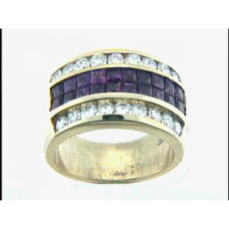 R1101 18K YG  w/0.92CT DIAMONDS + 1.62CT RUBY