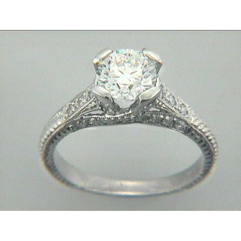 PLATINUM w/0.32 CT DIAMONDS (center not included)