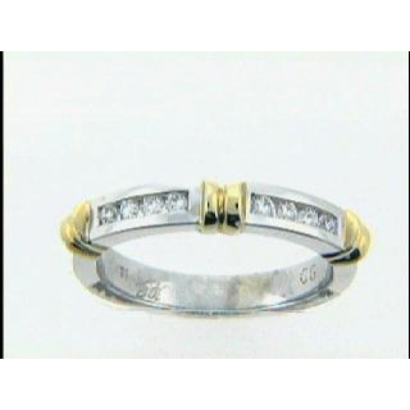 RING 18K T.T. w/0.18CTS DIAMONDS  "CLOSE OUT"