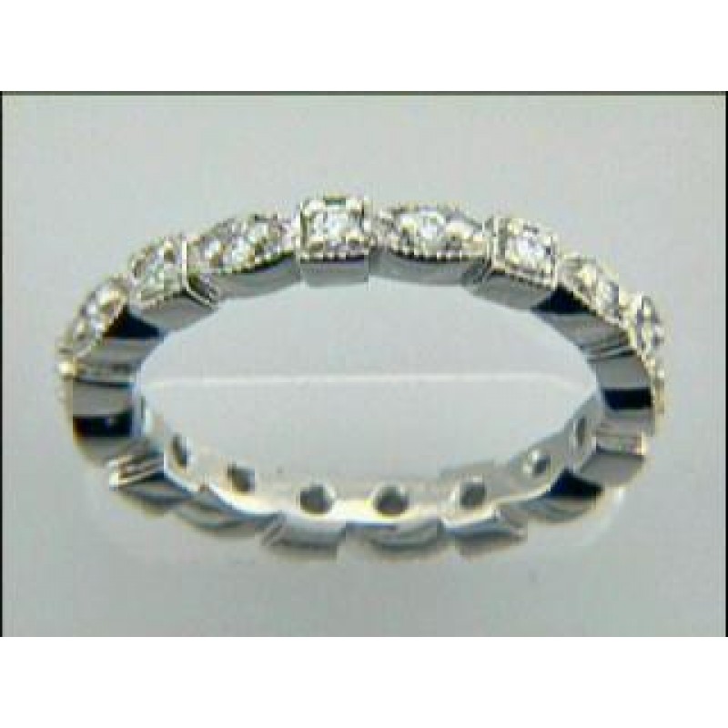LADIES WEDDING PLATINUM w/0.28CTS DIAMONDS ETERNIT
