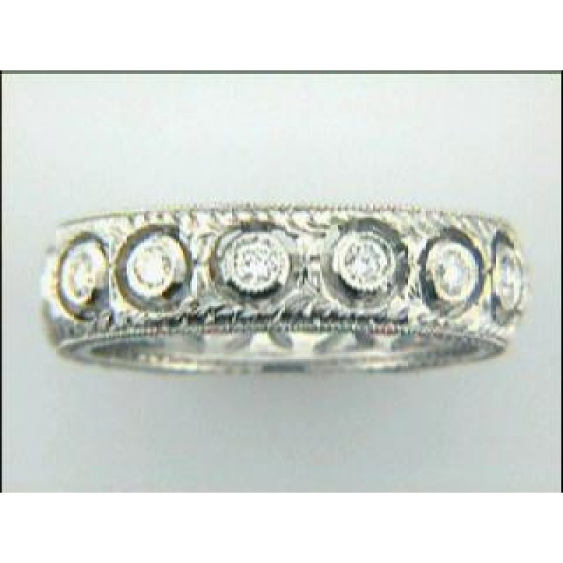 PLATINUM WEDDING BAND  w/0.47CTS DIAM'S "CLOSE-OUT" SIZE 6