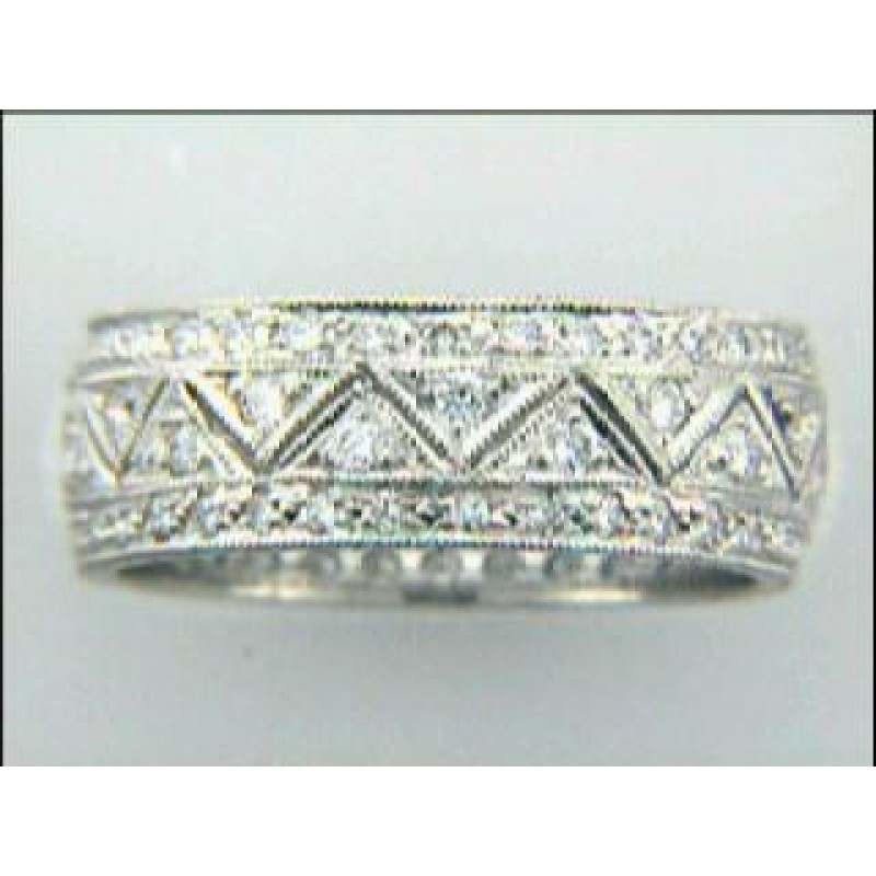 PLATINUM WEDDING BAND  w/0.92 CTS DIAM'S "CLOSE-OUT" SIZE 6 1/4