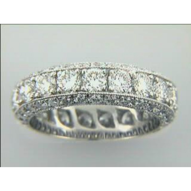 WEDDING 18K w/3.88 cts DIAMONDS ETERNITY