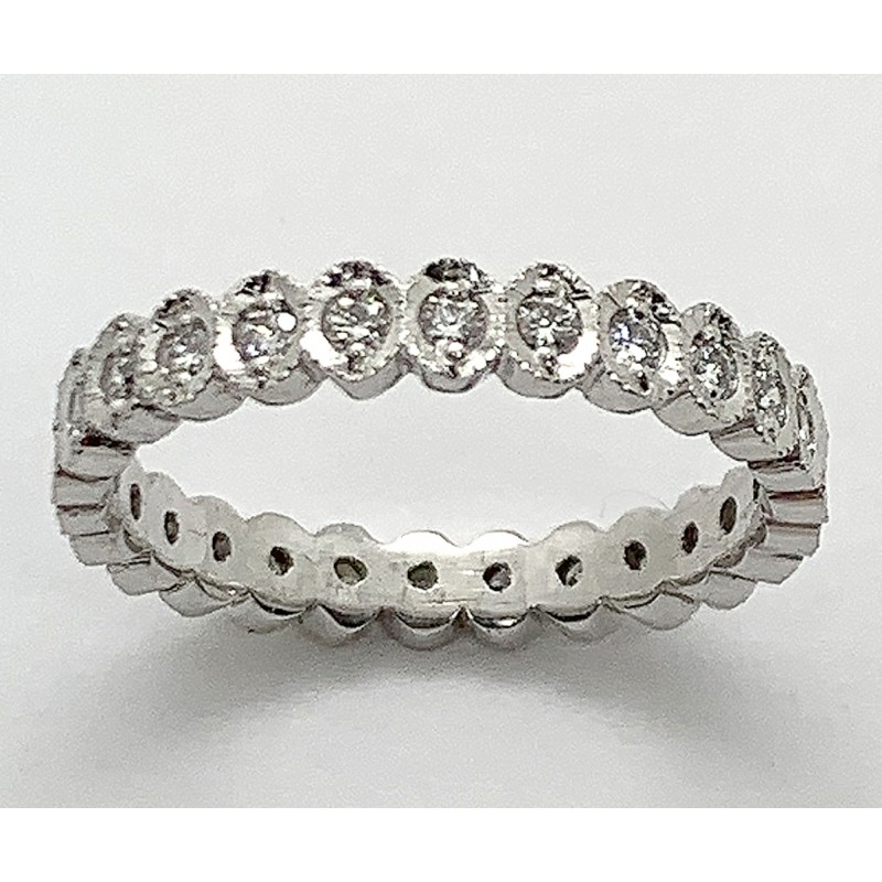 WEDDING  18K WHITE GOLD w/0.46CTS DIAMONDS ETERNITY