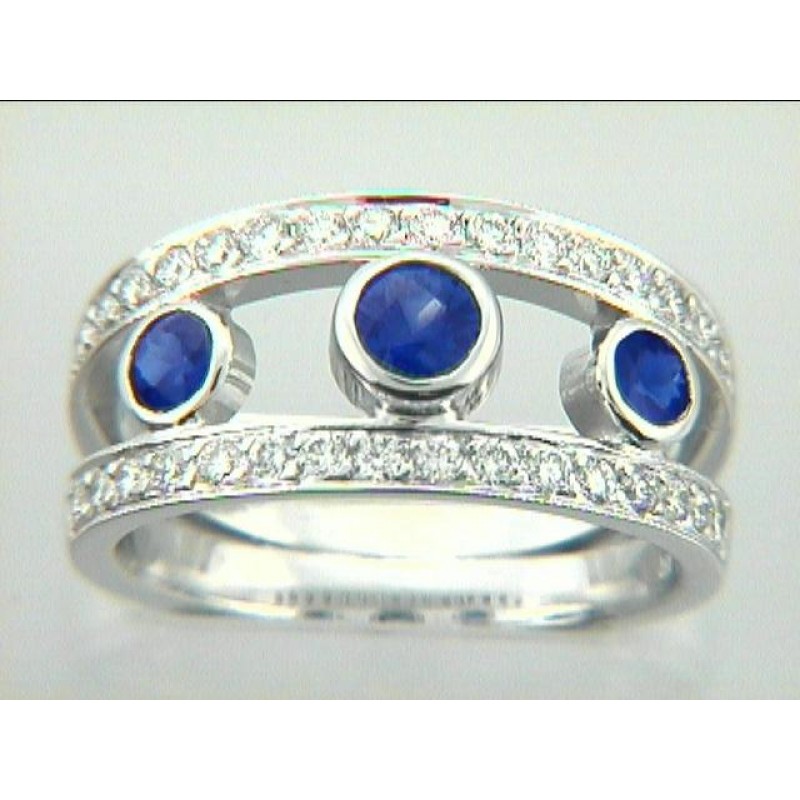 RING 18K w/0.54CTS DIAM+0.63CT SAPH  