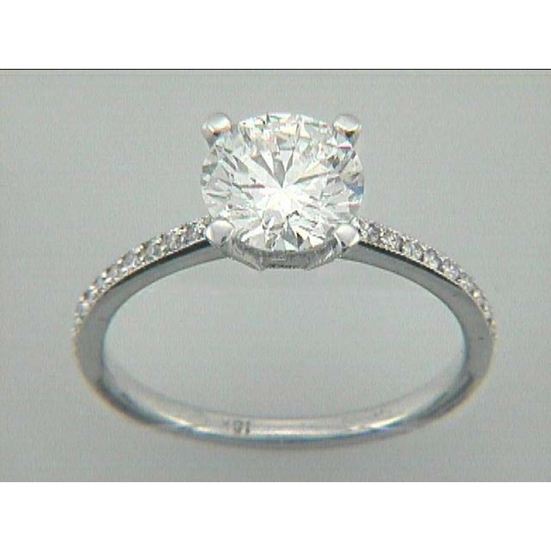 RING 18K w/0.34 CT DIAMONDS (center not included)