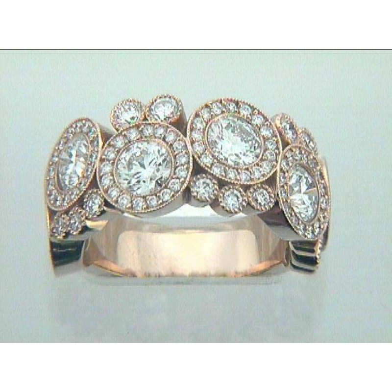RING 18K PINK w/3.70CTS  DIAMONDS