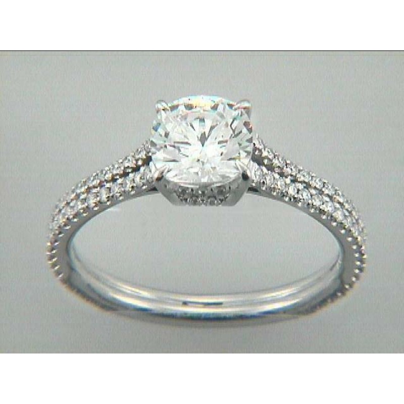 ENG. RING 18K w/0.35CTS DIAMONDS(center extra)