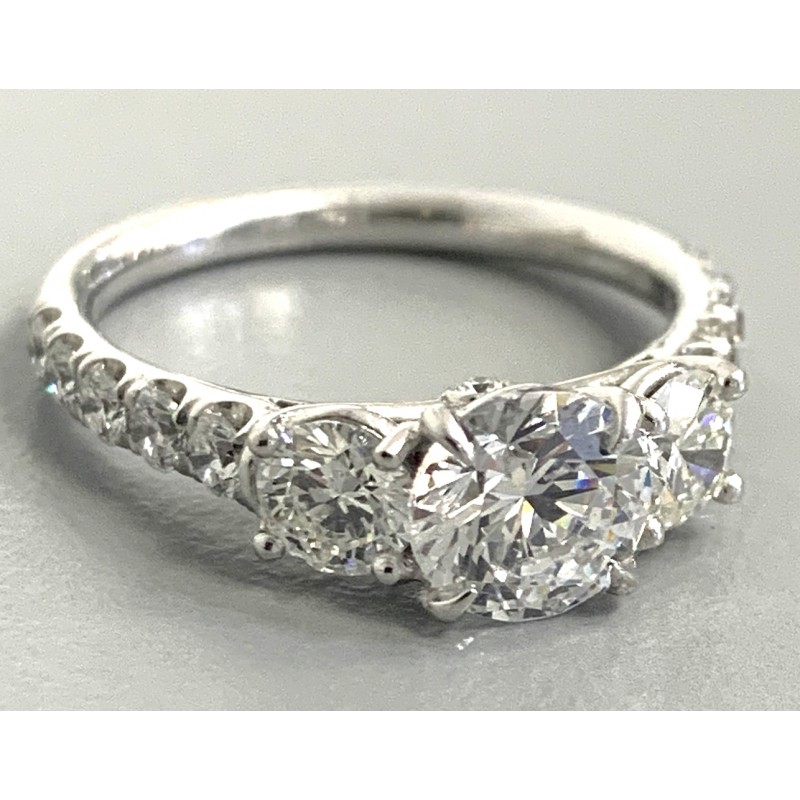 ENG. RING  18K w/0.98CTS DIAMONDS(center extra)
