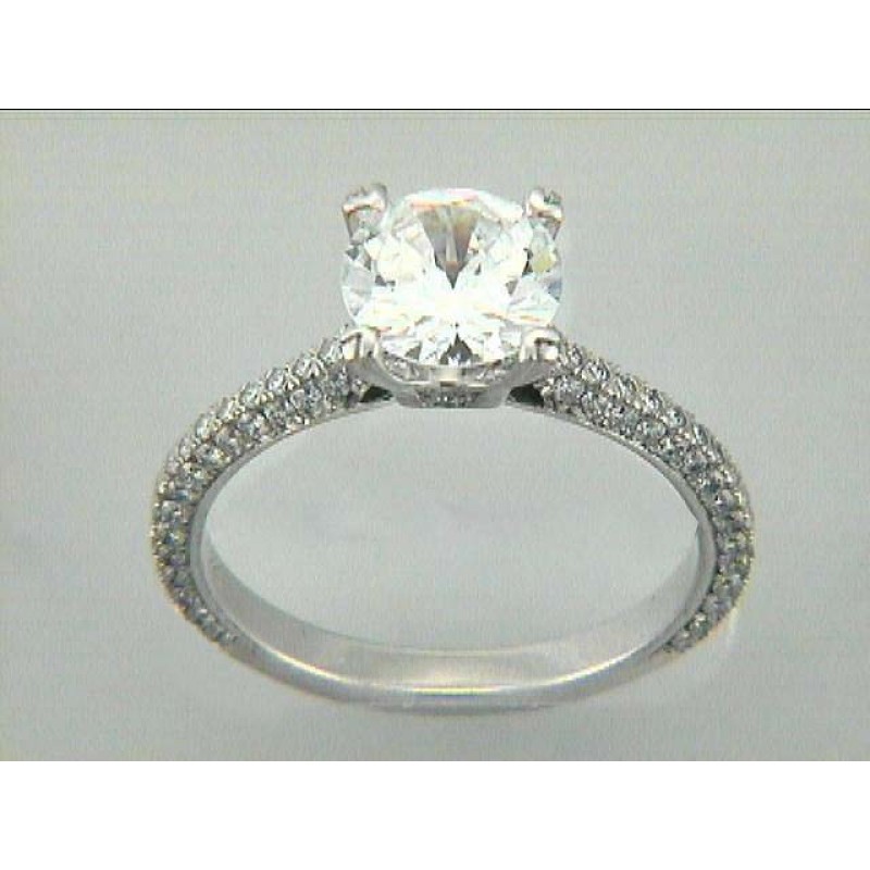 ENG. RING 18K w/0.70CTS DIAMONDS (center extra)