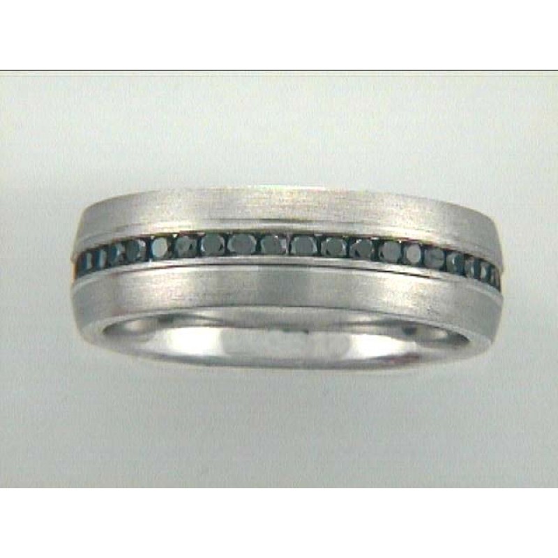 GENT'S BAND 14K GOLD w/1.01CT  BLACK DIAMOND