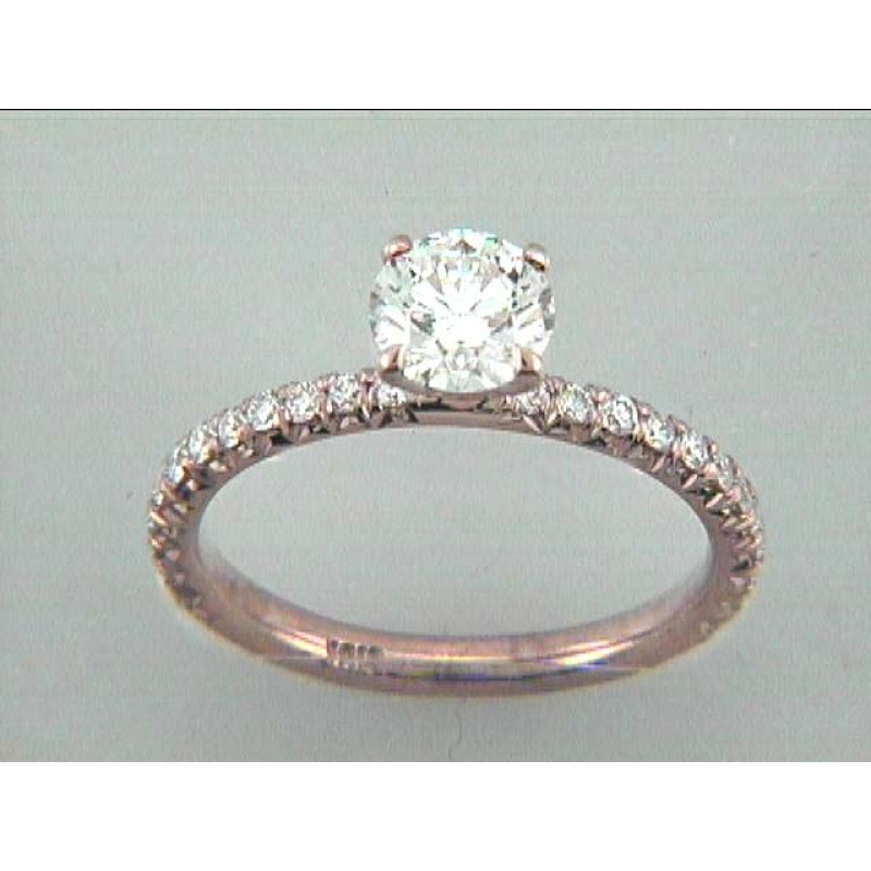 ENG. 18K PINK GOLD w/0.80CT G/SI1 GIA CENTER