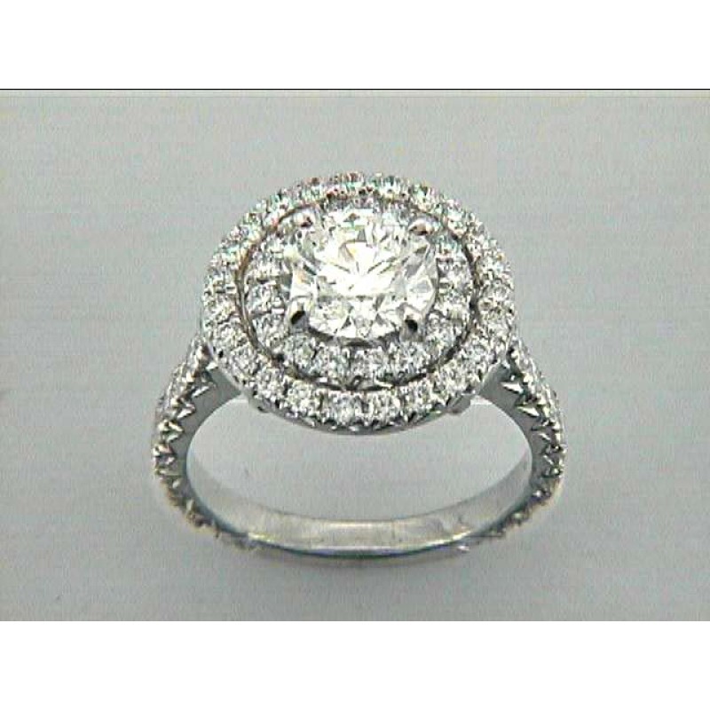 ENG. RING 18K w/1.24CT DIAMONDS (center extra)