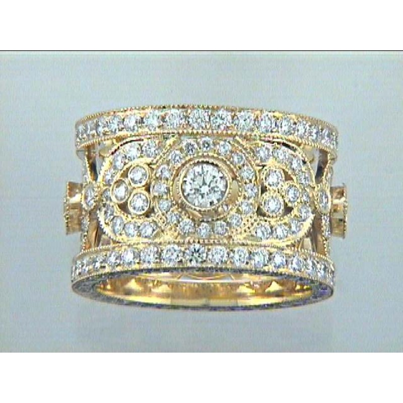 LADIES RING 18K YG w/4.41CT DIAMONDS