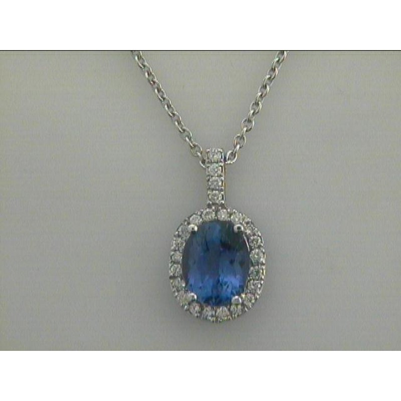 PENDENT 14K w/1.91CT TANZANITE+ 0.24CT DIAMONDS