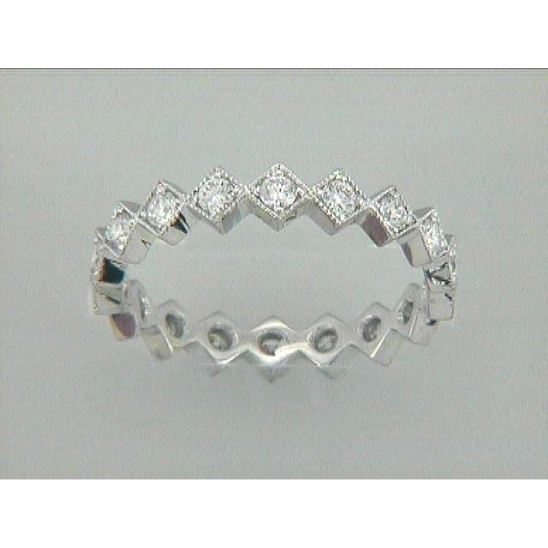 WEDDING 18K WG w/0.52CT ROUND DIAMONDS