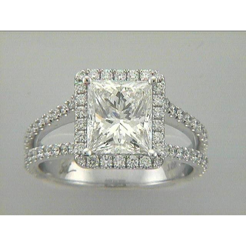 RING 18K WG w/0.92CT DIAMONDS (center not included